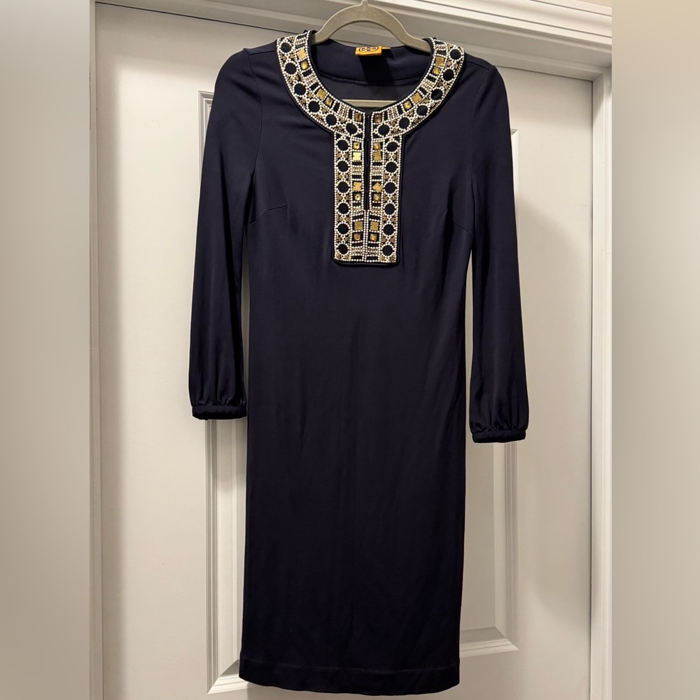 Tory Burch Black Dress with Gold Embellishment
